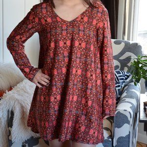 ASOS long sleeve kaleidoscope shift dress(sz S)